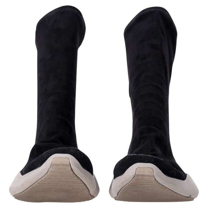 Rick Owens x Adidas Sock Runner Sneakers in Zwart Suède