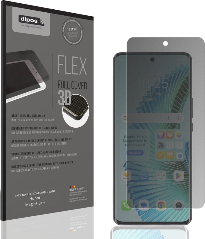 dipos FLEX – Matte Privacy Screenprotector geschikt voor Honor Magic6 Lite | Volledige Schermbescherming | Case-Friendly