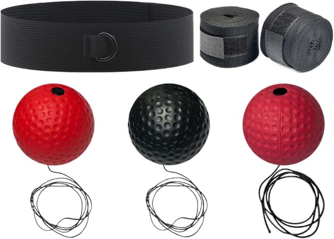 Boks Trainingsbal - Reactie Bal - Hand oog training - Verstelbare hoofdband - 6 cm bal