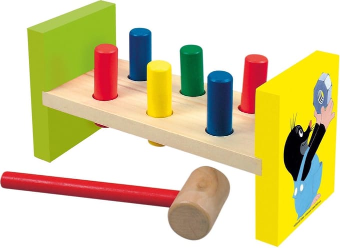 Bino Hamerbank Little Mole Junior 22 X 9 X 12 Cm Hout 9-delig