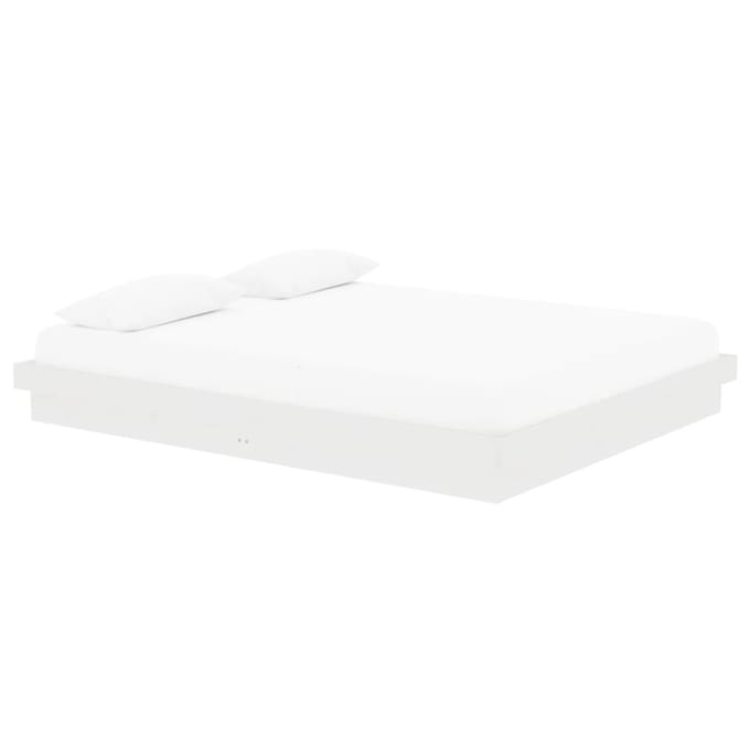 vidaXL - Bedframe - massief - hout - wit - 160x200 - cm