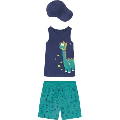 LUPILU Kinder set, 3-delig (Donkerblauw/turquoise, 122/128)