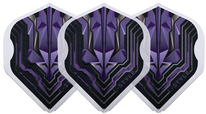 L-Style Champagne Flight EZ L1 Standard Origin Series Clear Purple - Dart Flights