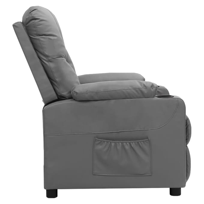 vidaXL - Fauteuil - verstelbaar - kunstleer - grijs