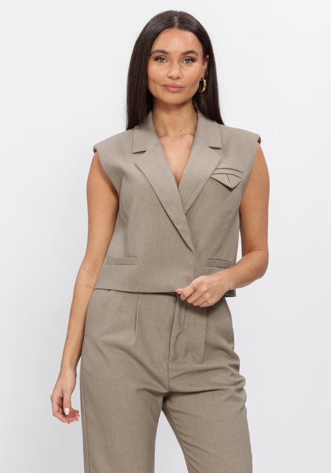 Copenhagen Muse Cmtailor-short-waistcoat Blazers Dames - Taupe - Maat M