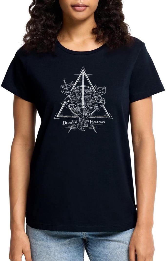 Harry Potter Deathly Hallows Premium T Shirt Dames