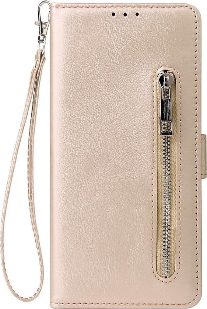 Shop4 - Geschikt voor Samsung Galaxy S20 Plus Hoesje - Wallet Case Cabello met Ritssluiting Goud