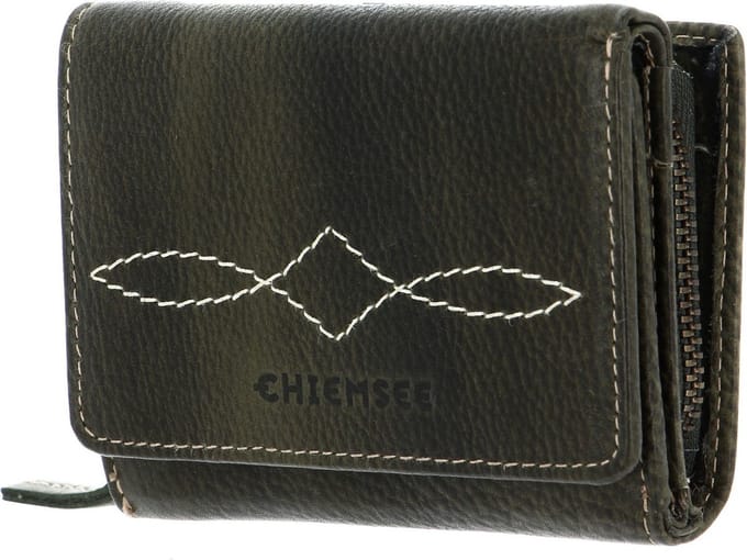 CHIEMSEE Leren Portemonnee Leather Wallet Green Donkergroen