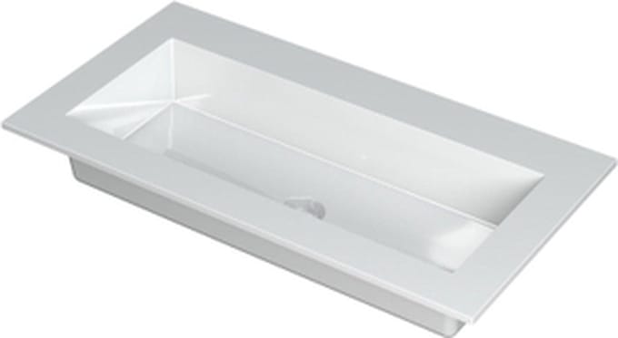 INK Kraft wastafel - 90x45x1cm - 1 wasbak - 0 kraangaten - wit glans