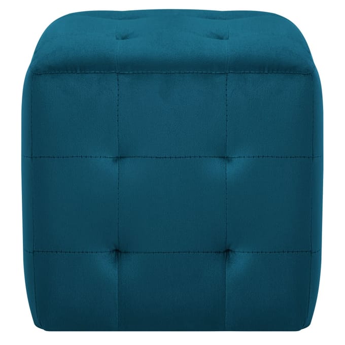 vidaXL - Nachtkastjes - 2 - st - 30x30x30 - cm - fluweel - blauw