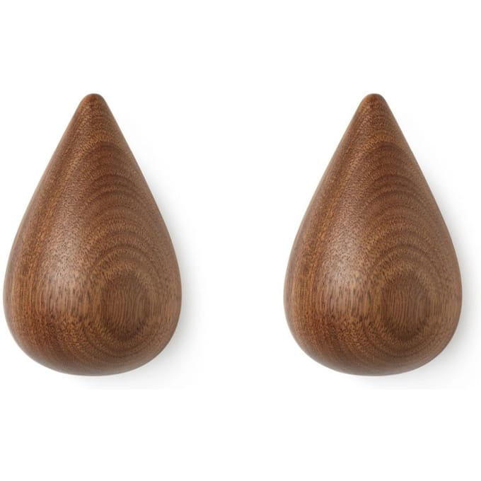 Normann Copenhagen - Dropit haak stuks large, notenhout (Set van 2)