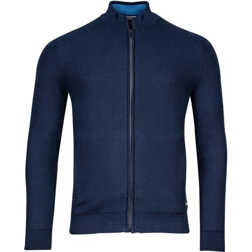 Baileys Vest Cardigan Zip Allover Structure Dark Blue / male