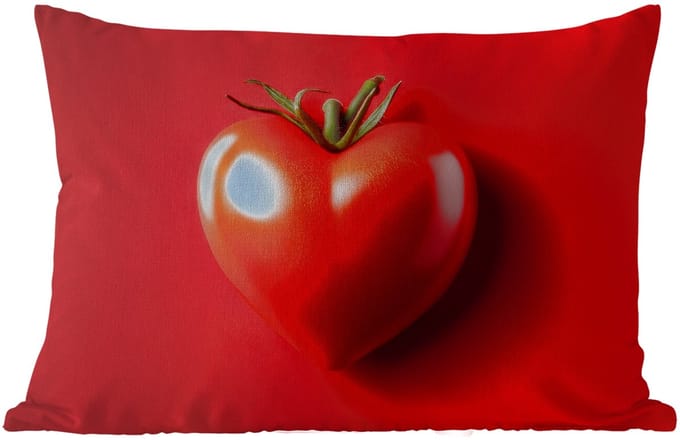Buitenkussens - Tuin - Tomaat - Rood - Hart - 50x30 cm