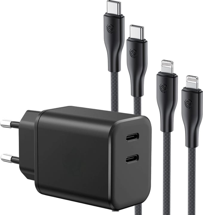 Dual 45w Snellader - 2 Meter - Oplader geschikt voor iPhone / iPad / Apple Lightning - Usb C adapter - Usb C oplader 2 poorten