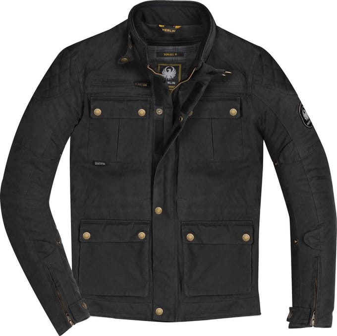 Merlin Yoxall II Zwart Wax Motorjas - Jas
