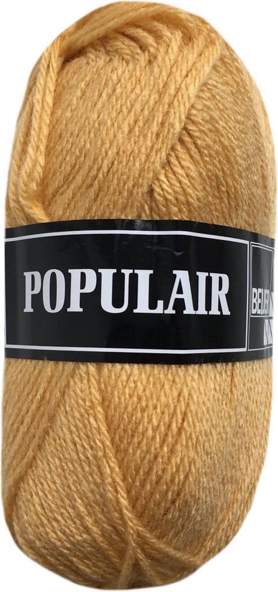 Beijer BV Populair acryl garen - licht bruin, maisgeel (69) - 20 bollen