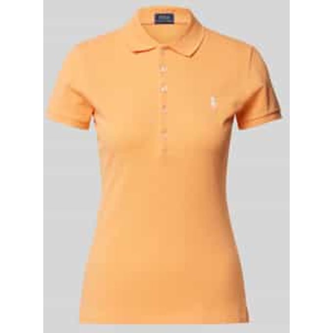 Poloshirt van puur katoen met labelstitching, model 'JULIE'