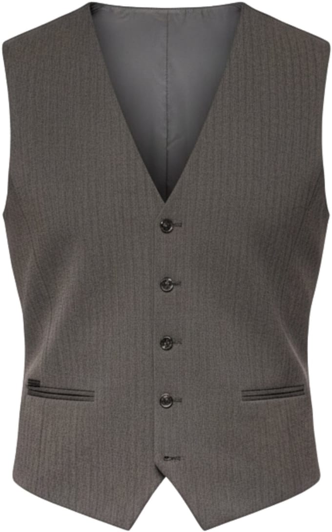 OMBRE Gilet - Slim Fit - Knopen Donkergrijs S