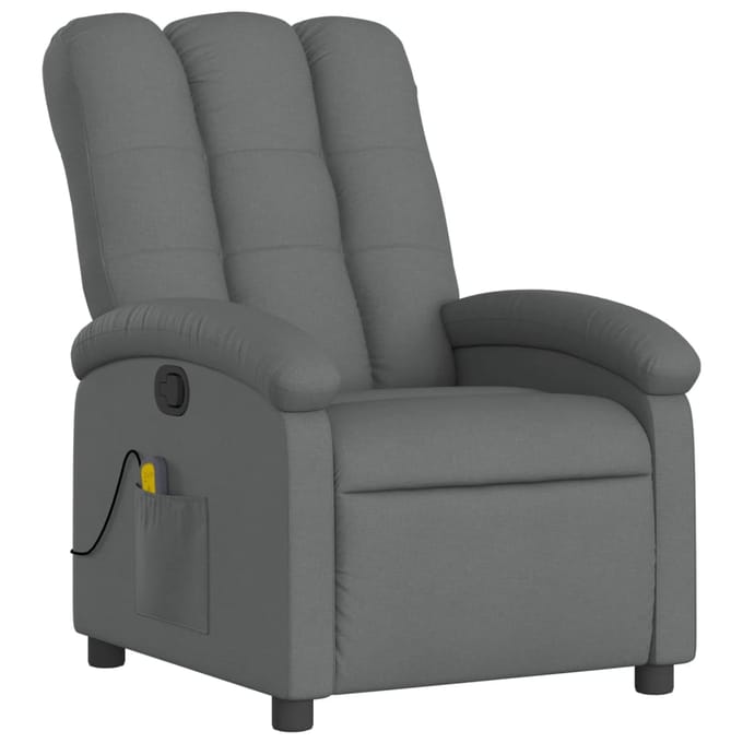 vidaXL Massagestoel in donkergrijze stof