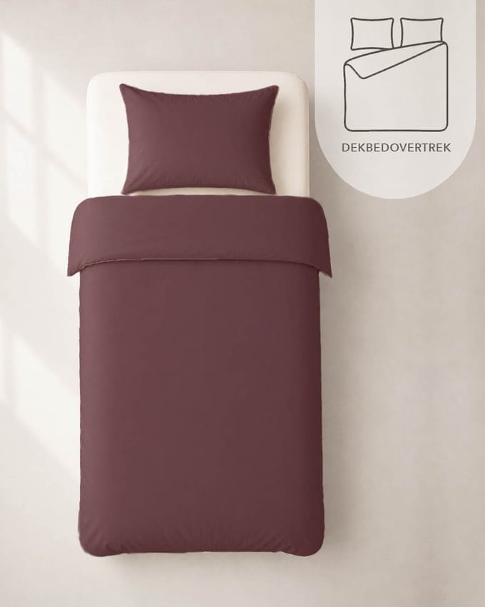 HOOMstyle Dekbedovertrek met kussenslopen - luxe micro Percale - dekbedovertrek - 140x220cm - 1 persoons - Bordeaux