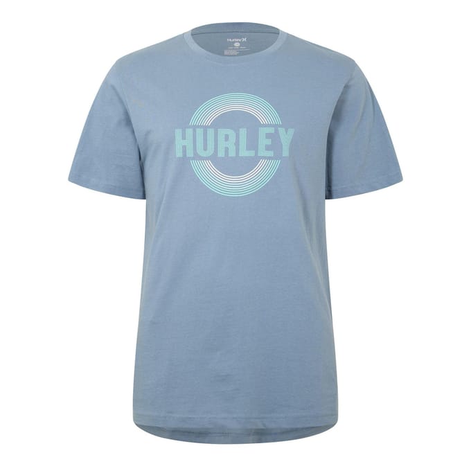 Hurley Heren Groot Logo T-Shirt (Blauw)
