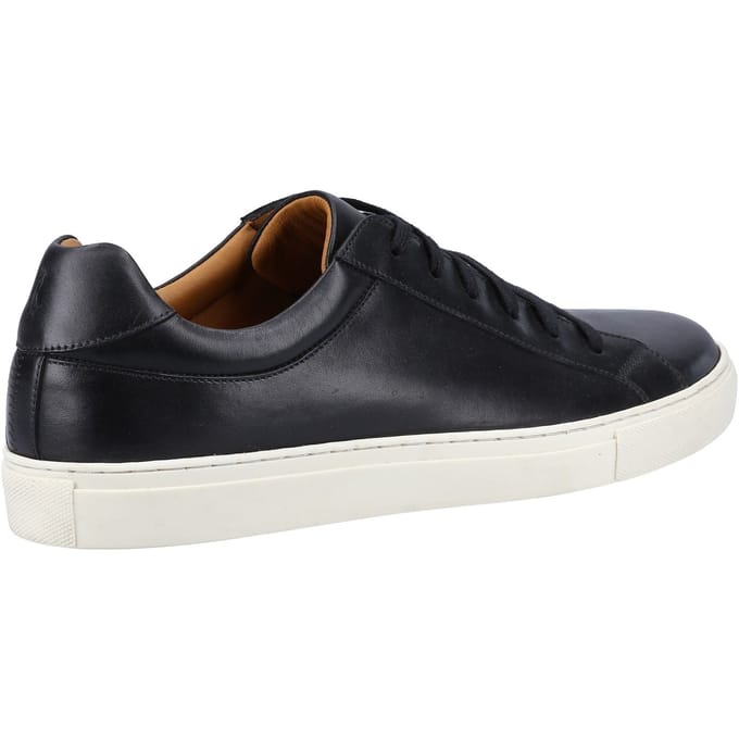 Hush Puppies Colton Leer Heren Zwart Trainers