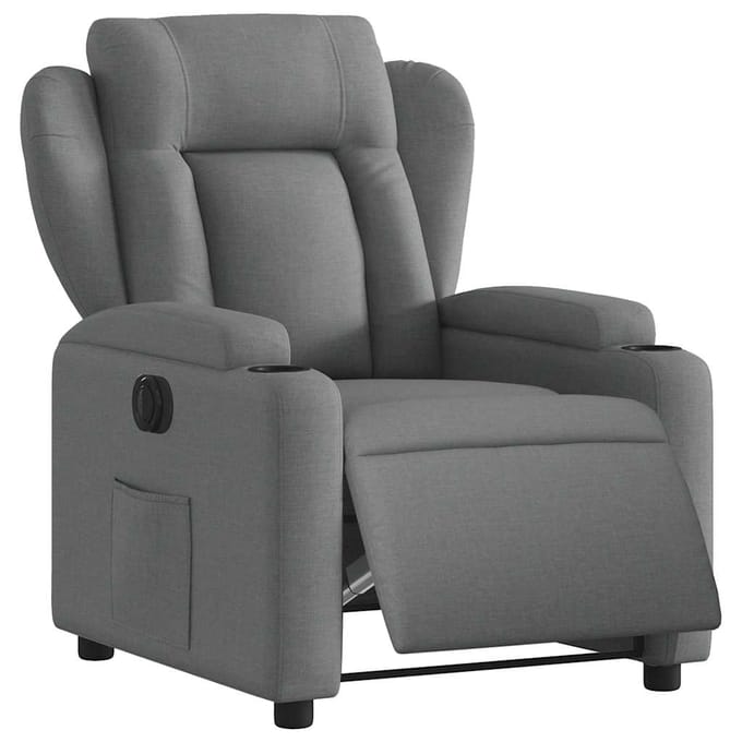 vidaXL - Fauteuil - elektrisch - verstelbaar - stof - donkergrijs