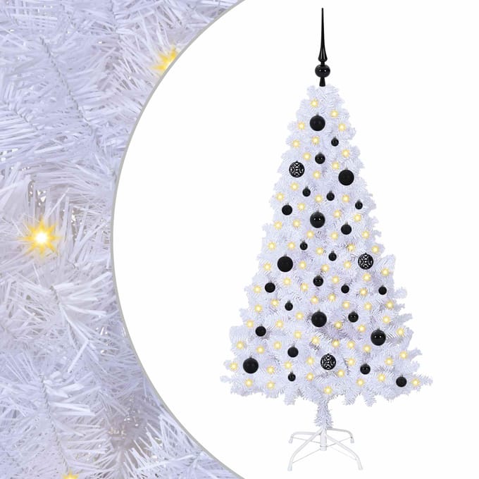 vidaXL - Kunstkerstboom - Wit - 150 - cm - PVC - en - Staal