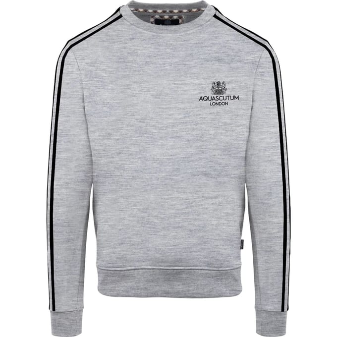 Aquascutum Heren London dubbel gestreept sweatshirt (Grijs)