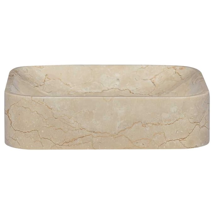 vidaXL - Gootsteen - 40x40x10 - cm - marmer - crèmekleurig
