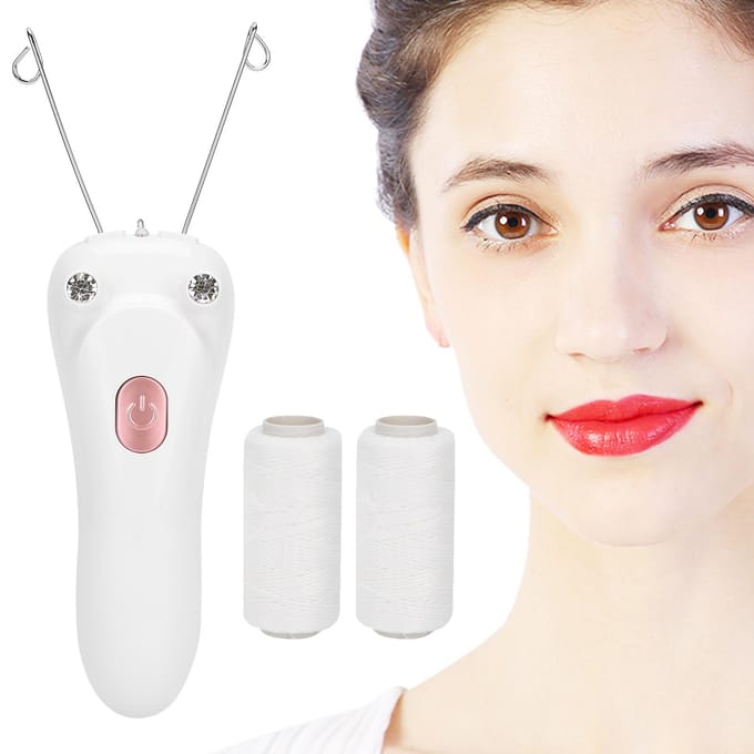 USB Opladen Elektrische Katoenen Draad Epilator Gezicht Lichaamshaar Verwijderaar Machine Apparaat beige