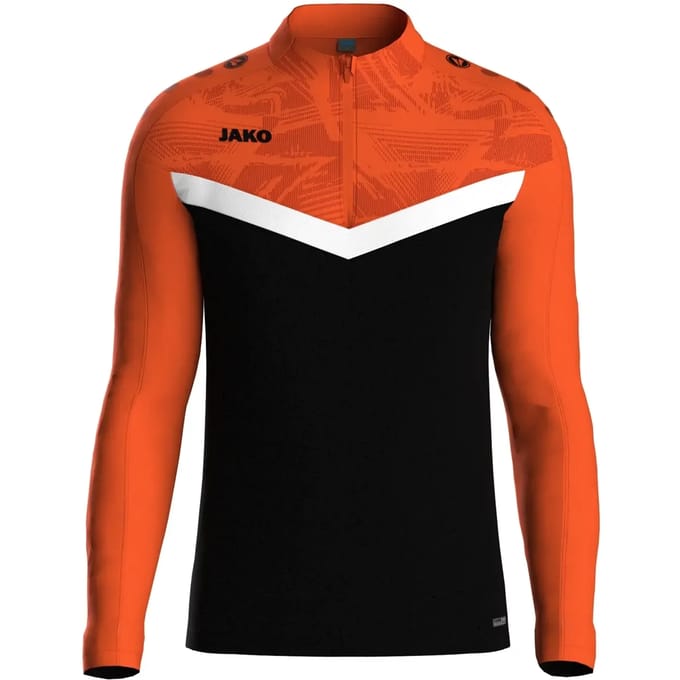 Jako Iconic Ziptop Kinderen - Zwart / Fluo Oranje | Maat: 140