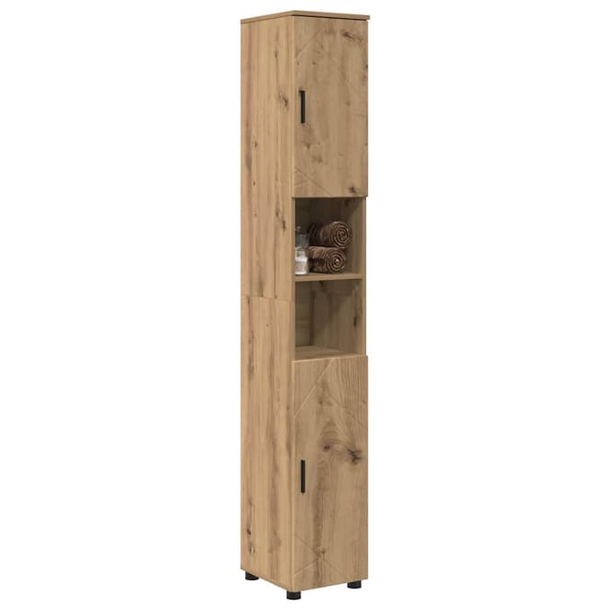 vidaXL - Badkamerkast - met - opslag - Artisan - Eiken - 30 - x - 35 - x - 192 - cm