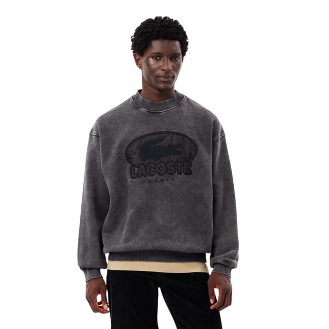 Lacoste Heren Sweatshirt met Geborduurd Logo (Zwart)