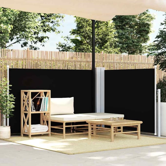 vidaXL - Windscherm - uittrekbaar - 120x1000 - cm - zwart