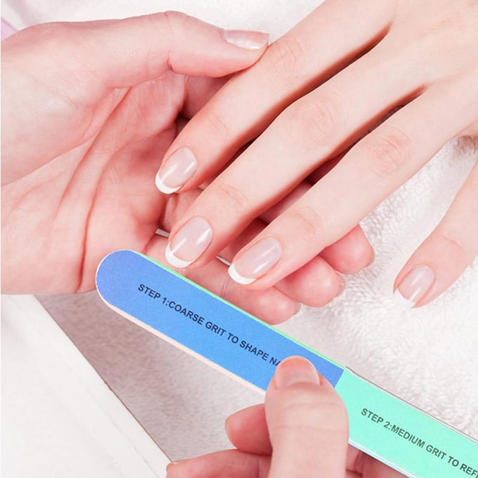 Coloré Multi-Face Nail Art Manucure Pédicure Outil Éponge de Ponçage Limes Tampon Polisseur pink