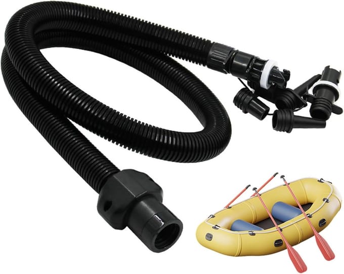 Pomp Adapter Kit - Ventiel Adapters - Opblaasbare Watersport - Inclusief 6 Adapters - 1 Meter Slang - Veelkleurig