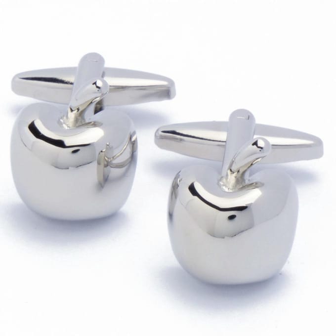 Manchetknopen - Appel Appels Fruit Zilver