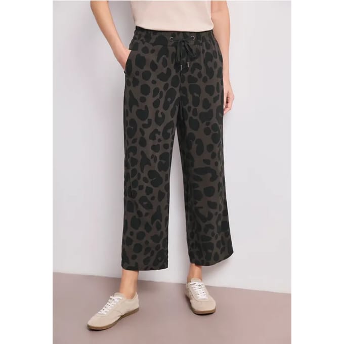 7/8 Broek met wijde pijpen in Loose Fit met print