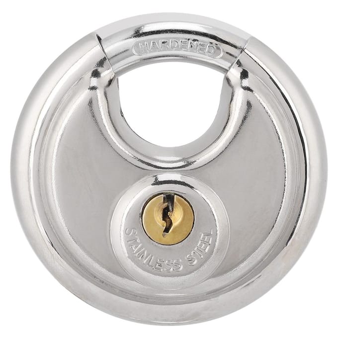 Stainless Steel Round shape Padlock Key for Outdoor Warehouse Fences Cabinet Locks white