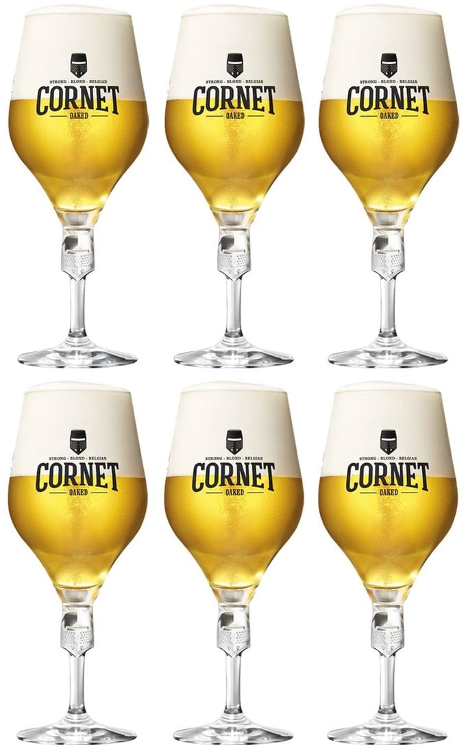 CORNET Bierglas 33cl Set 6 Stuks - Vaatwasmachinebestendig Speciaalbier Glas - Hoog Design 24cm - Elegant Bierglazen Set - Ideaal voor Professionele Bierproeverij en Thuisgebruik