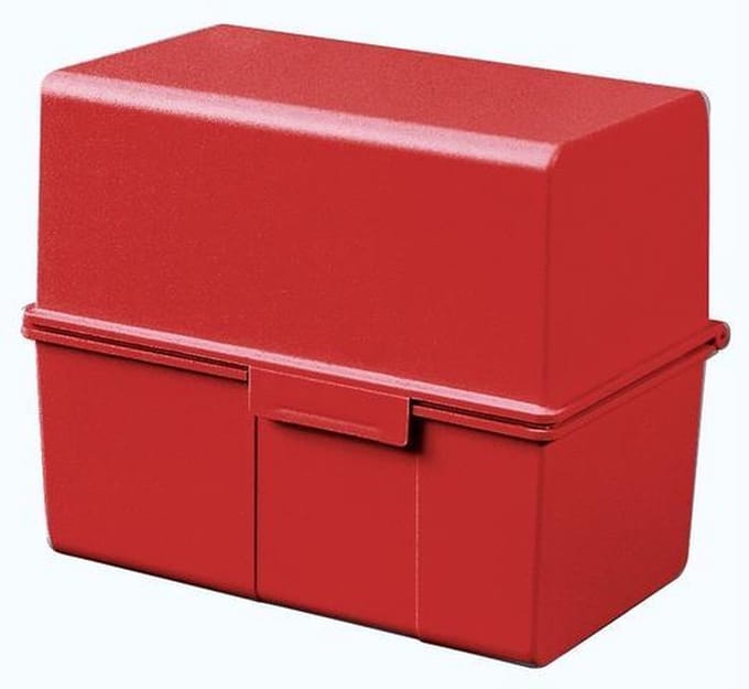 Kaartenbak HAN A8 incl.100 Kaarten+tab A-Z rood