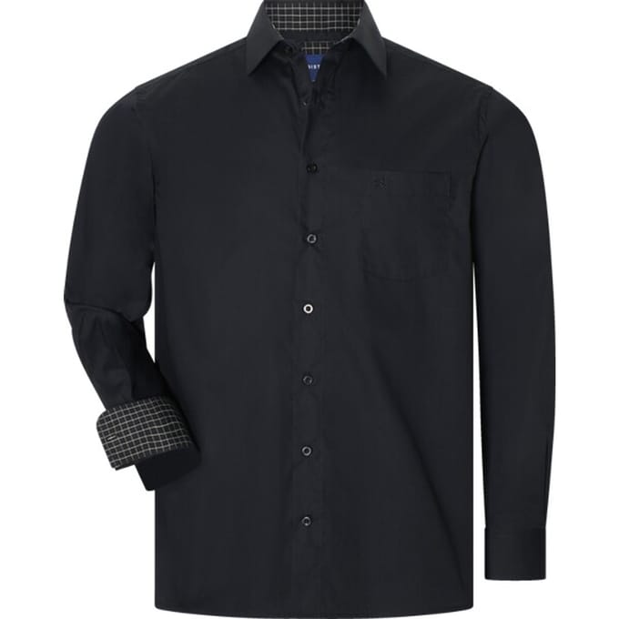 Babista herren Overhemd - 51/52 - zwart - Plus Size