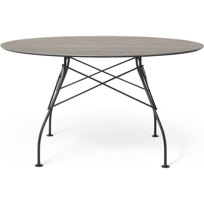 Kartell Glossy Outdoor Tafel - Aged Bronze - zwart - rond