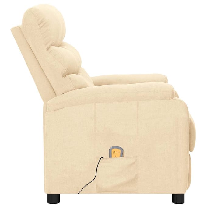 vidaXL Massagestoel stof crèmekleurig