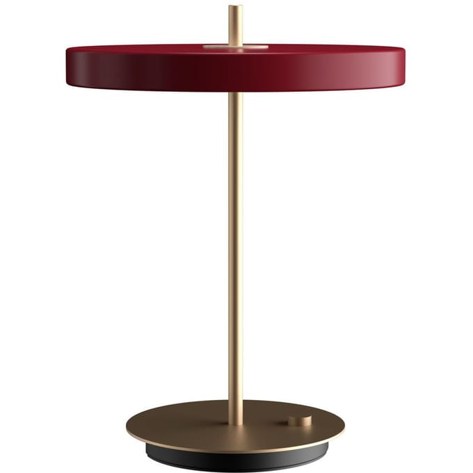UMAGE LED tafellamp Asteria Table, USB, robijnrood/messing