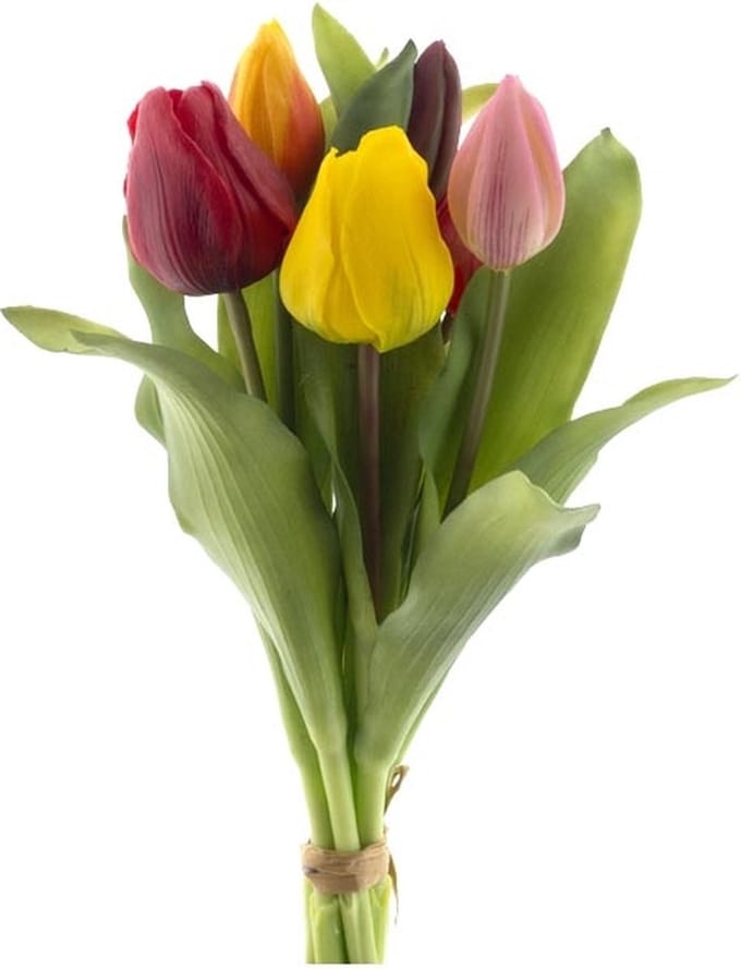 Real touch tulpen - Bos met 7 stengels - Mix color - 31 cm