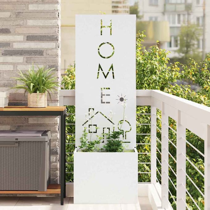 vidaXL - Tuin - Privacy - Scherm - Wit - 50 - x - 32 - x - 150 - cm - Koudgewalst - staal