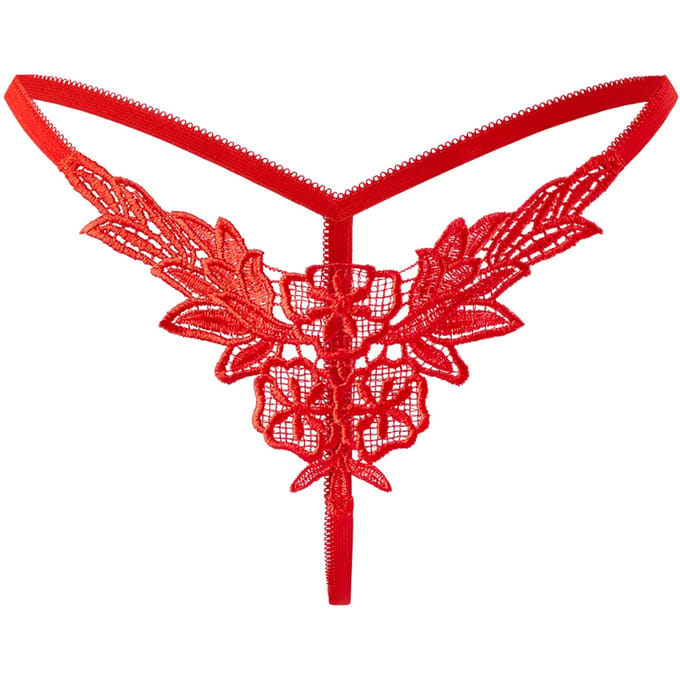Amorable - Luxe Kanten Flower G-string - Rood
