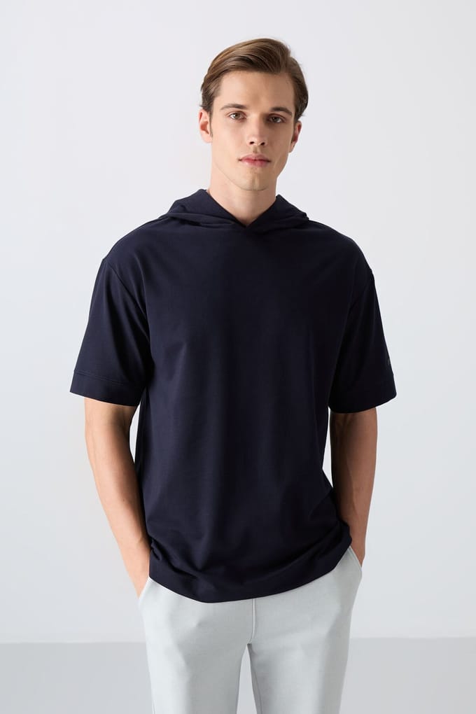 Oversized Hoodie T-shirt met Korte Mouwen